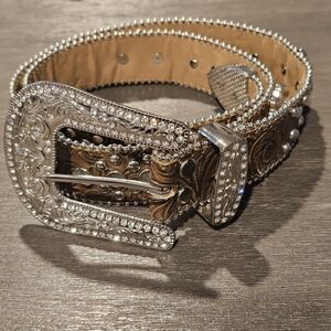 Blazin Roxx Metallic Silver and Rich Brown Belt